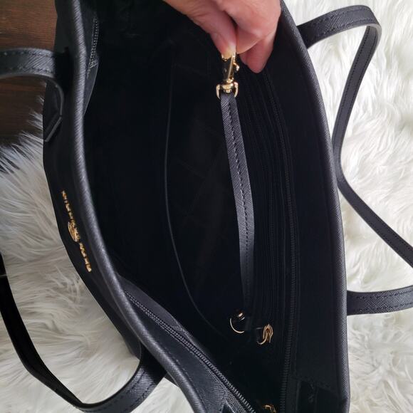 Michael Kors Eva Black Nylon Small Carryall Top Zip Tote, Shoulder Bag EUC - Picture 7 of 10